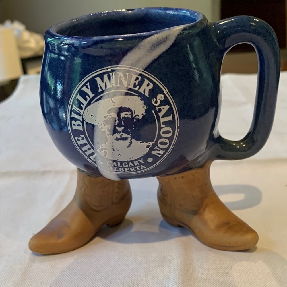 Blue Billy Miner Saloon Mug with Cowboy Boots